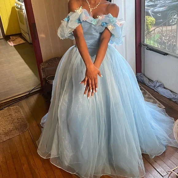 Elegant Light Blue Dress Dresses Blue Cinderella Prom Dress Poshmark